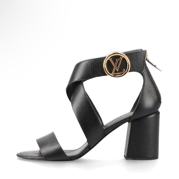 Authentic Louis Vuitton Calfskin Horizon Black Heel Sandals 36/ US6 - Picture 3 of 16